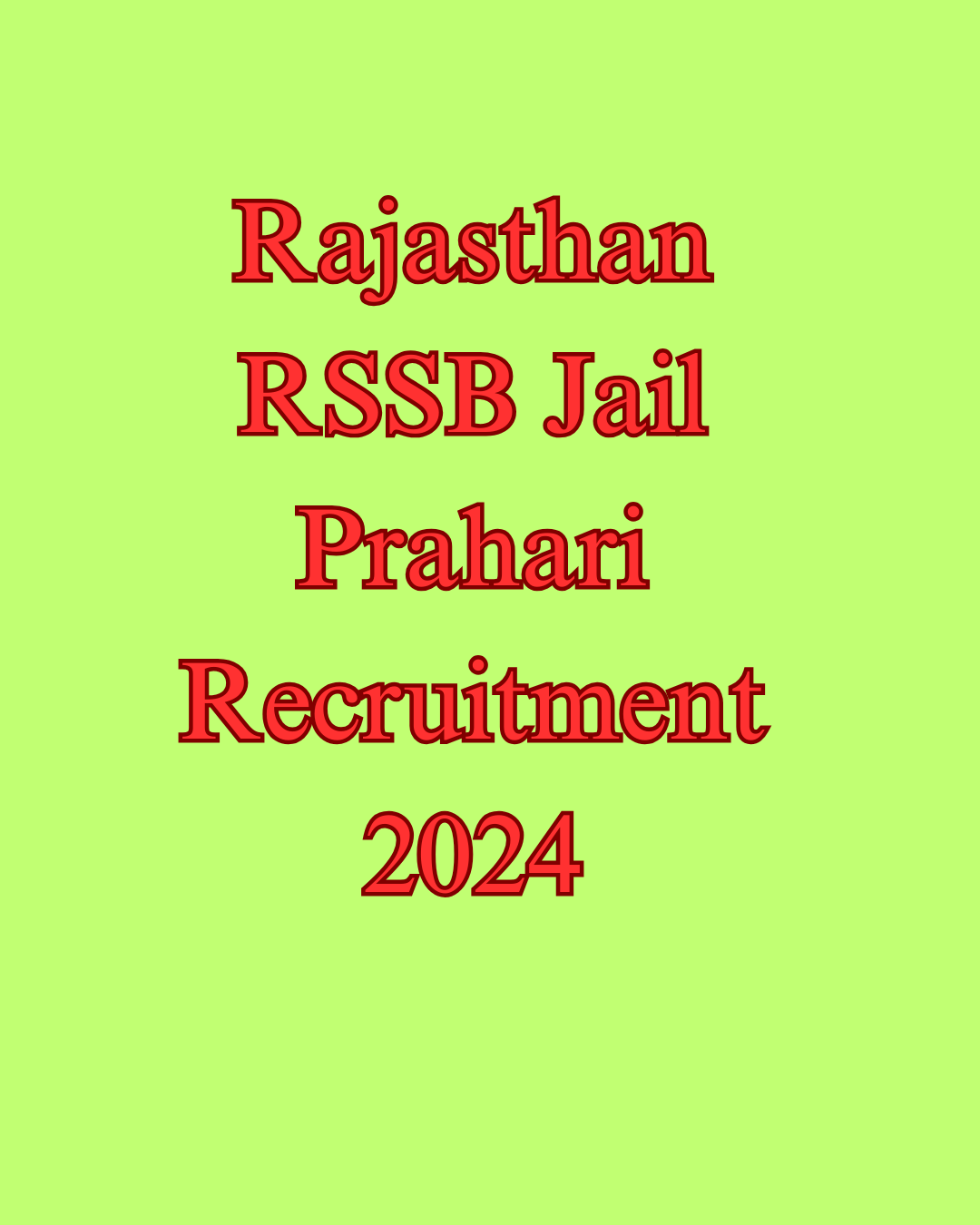 Rajasthan RSSB Jail Prahari Recruitment 2024