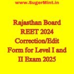 Rajasthan Board REET 2024 CorrectionEdit Form for Level I and II Exam 2025