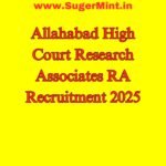 Allahabad High Court Research Associates RA Recruitment 2025