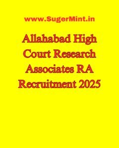 Allahabad High Court Research Associates RA Recruitment 2025