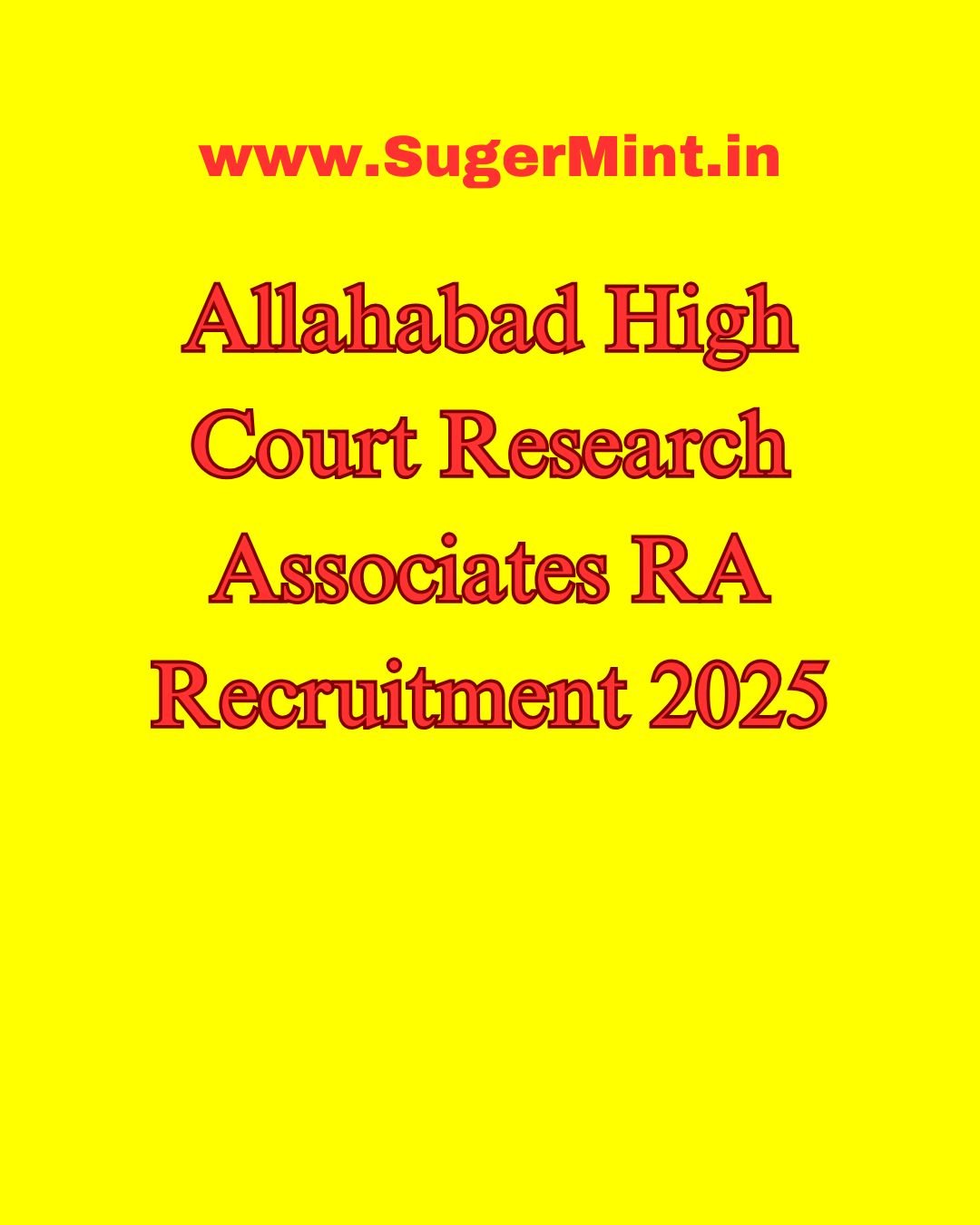 Allahabad High Court Research Associates RA Recruitment 2025